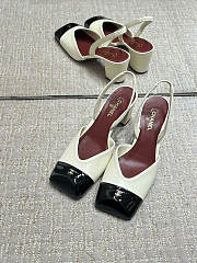 Fortok Chanel 2026ss Slingback pumps Square-toed White-Black - 1