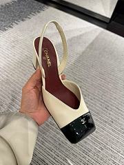 Fortok Chanel 2026ss Slingback pumps Square-toed White-Black - 2