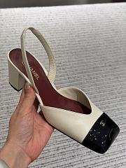 Fortok Chanel 2026ss Slingback pumps Square-toed White-Black - 3