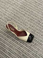 Fortok Chanel 2026ss Slingback pumps Square-toed White-Black - 5