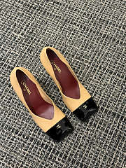 Fortok Chanel 2026ss Heels Square-toed White Beige-Black  - 1