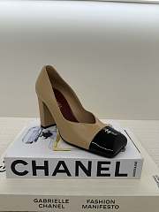 Fortok Chanel 2026ss Heels Square-toed White Beige-Black  - 2