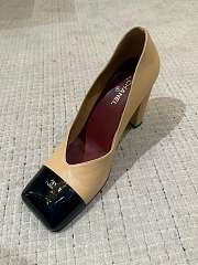 Fortok Chanel 2026ss Heels Square-toed White Beige-Black  - 4
