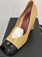 Fortok Chanel 2026ss Heels Square-toed White Beige-Black  - 6