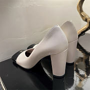 Fortok Chanel 2026ss Heels Square-toed White White-Black  - 3