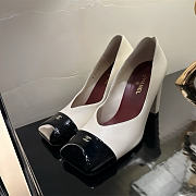 Fortok Chanel 2026ss Heels Square-toed White White-Black  - 4