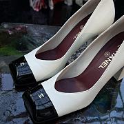 Fortok Chanel 2026ss Heels Square-toed White White-Black  - 6