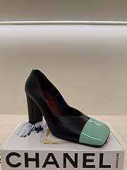 Fortok Chanel 2026ss Heels Square-toed White Black-Mint - 2