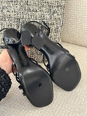 Fortok Chanel Sandals Patent Leather Black 95mm - 3