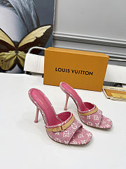 Fortok Louis Vuitton 6AM Mules Monogram Denim Pink 9cm - 1