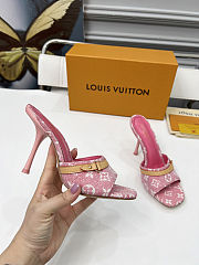 Fortok Louis Vuitton 6AM Mules Monogram Denim Pink 9cm - 5