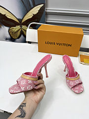 Fortok Louis Vuitton 6AM Mules Monogram Denim Pink 9cm - 4