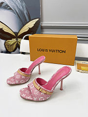 Fortok Louis Vuitton 6AM Mules Monogram Denim Pink 9cm - 3