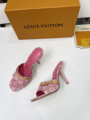 Fortok Louis Vuitton 6AM Mules Monogram Denim Pink 9cm - 2