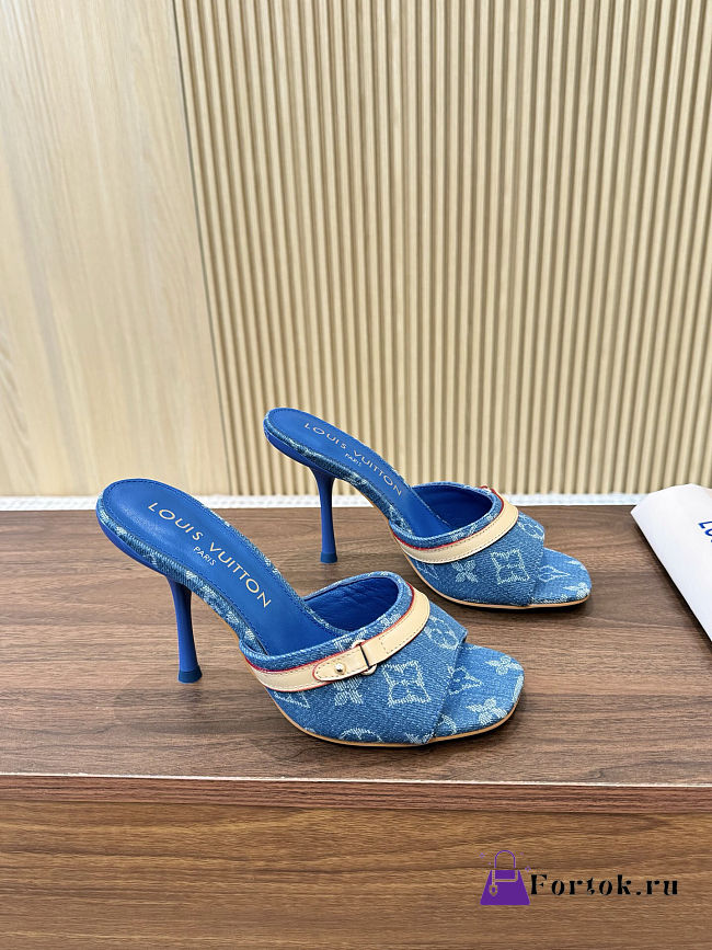 Fortok Louis Vuitton 6AM Mules Monogram Denim 9cm - 1
