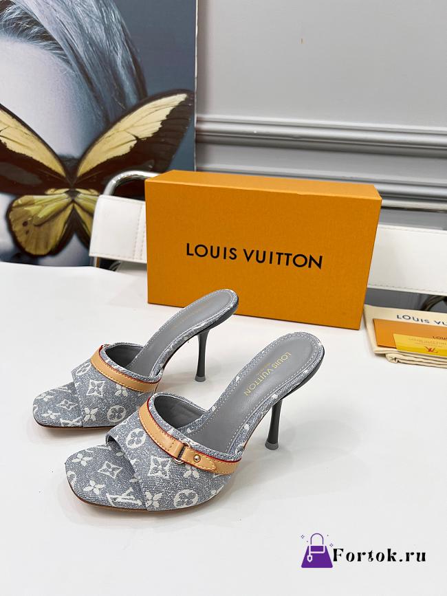 Fortok Louis Vuitton 6AM Mules Monogram Denim Grey 9cm - 1