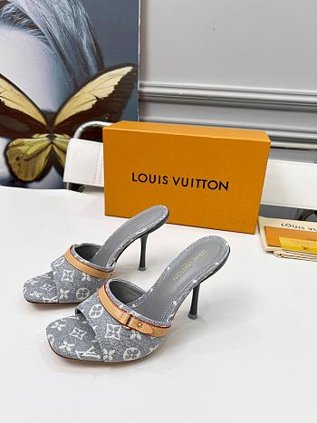Fortok Louis Vuitton 6AM Mules Monogram Denim Grey 9cm
