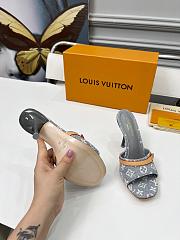 Fortok Louis Vuitton 6AM Mules Monogram Denim Grey 9cm - 6