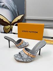 Fortok Louis Vuitton 6AM Mules Monogram Denim Grey 9cm - 5
