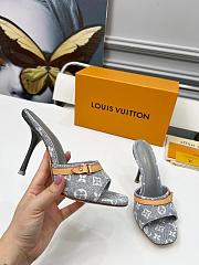 Fortok Louis Vuitton 6AM Mules Monogram Denim Grey 9cm - 4