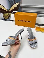 Fortok Louis Vuitton 6AM Mules Monogram Denim Grey 9cm - 2