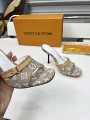 Fortok Louis Vuitton 6AM Mules Monogram Denim Light Brown 9cm - 3