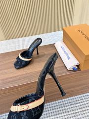 Fortok Louis Vuitton 6AM Mules Monogram Denim Black 9cm - 3