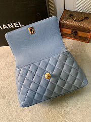 Fortok Chanel Small Coco Handle bag Blue 23cm - 4