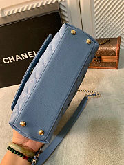 Fortok Chanel Small Coco Handle bag Blue 23cm - 3