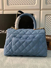 Fortok Chanel Small Coco Handle bag Blue 23cm - 2