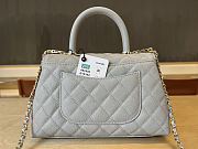 Fortok Chanel Small Coco Handle bag Light Blue 23cm - 4
