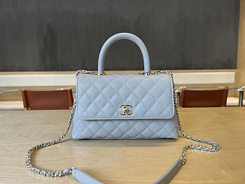 Fortok Chanel Small Coco Handle bag Light Blue 23cm