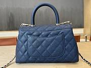 Fortok Chanel Small Coco Handle bag Navy Blue 23cm - 6