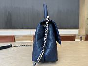 Fortok Chanel Small Coco Handle bag Navy Blue 23cm - 5