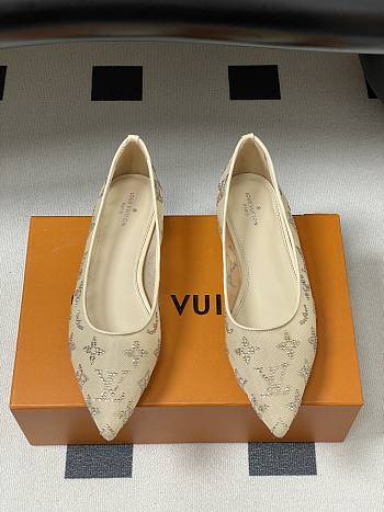 Fortok Louis Vuitton Gala flat ballerina Mesh Beige 