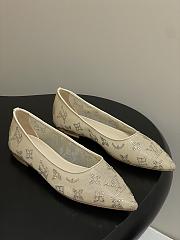 Fortok Louis Vuitton Gala flat ballerina Mesh Beige  - 5