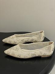 Fortok Louis Vuitton Gala flat ballerina Mesh Beige  - 4