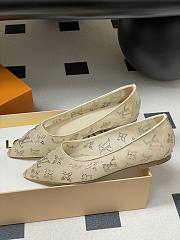 Fortok Louis Vuitton Gala flat ballerina Mesh Beige  - 3