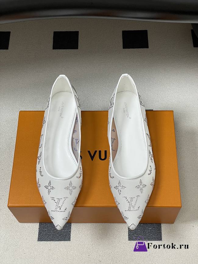 Fortok Louis Vuitton Gala flat ballerina Mesh White - 1