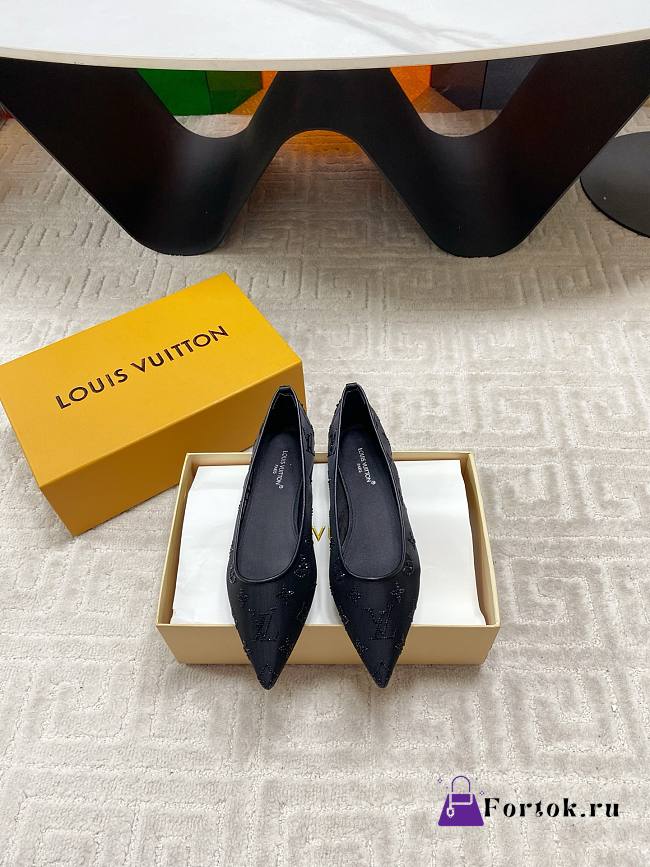 Fortok Louis Vuitton Gala flat ballerina Mesh Black - 1