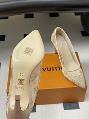 Fortok Louis Vuitton Gala Heels Ballerina Mesh Beige 8.5cm - 5