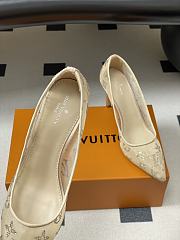 Fortok Louis Vuitton Gala Heels Ballerina Mesh Beige 8.5cm - 4