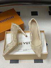 Fortok Louis Vuitton Gala Heels Ballerina Mesh Beige 8.5cm - 3