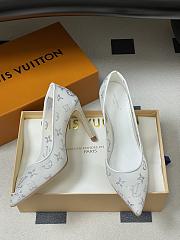 Fortok Louis Vuitton Gala Heels Ballerina Mesh White 8.5cm - 2