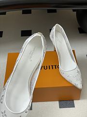 Fortok Louis Vuitton Gala Heels Ballerina Mesh White 8.5cm - 4