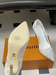 Fortok Louis Vuitton Gala Heels Ballerina Mesh White 8.5cm - 3