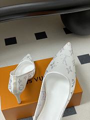 Fortok Louis Vuitton Gala Heels Ballerina Mesh White 8.5cm - 5