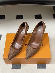 Fortok Louis Vuitton Gala Heels Ballerina Mesh Brown 8.5cm - 1