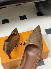 Fortok Louis Vuitton Gala Heels Ballerina Mesh Brown 8.5cm - 3