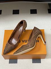 Fortok Louis Vuitton Gala Heels Ballerina Mesh Brown 8.5cm - 6